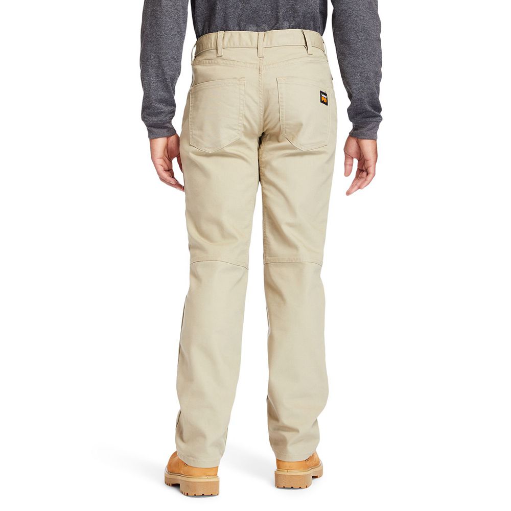 Timberland Mens Pants PRO® 8 Series Flex Canvas Work - Khaki - India ZA6187549